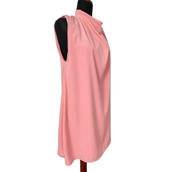 Lena Cowl Neck Draped Mini Dress Sz M Powder Pink Modern Wedding Guest Summer - Picture 1 of 8